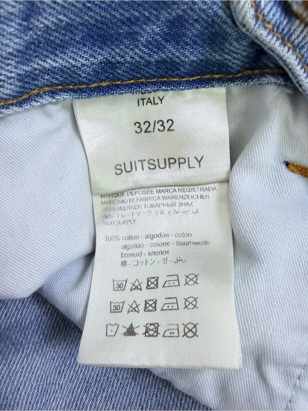 SuitSupply Candiani Selvedge Denim Jeans 30x30 Made in Italy
